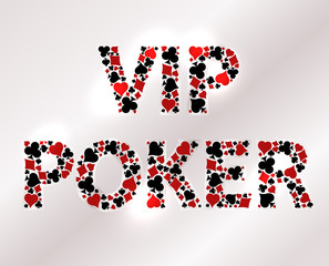 Vip Casino Poker invitation card, vector illustration