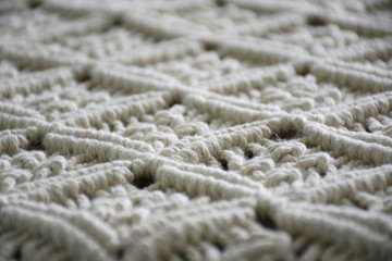 Close-up macrame rug