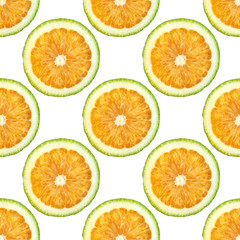 orange slices seamless pattern on white background summer juicy freshness sweet tasty
