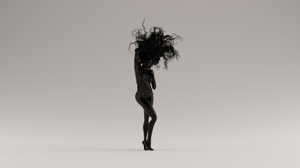 Black Sexy Woman Bad Hair Day 3d illustration 3d render