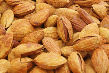 Almond nuts close up