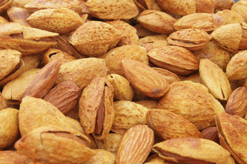 Almond nuts close up