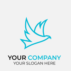 Fototapeta premium animal logo design with line art style on white background