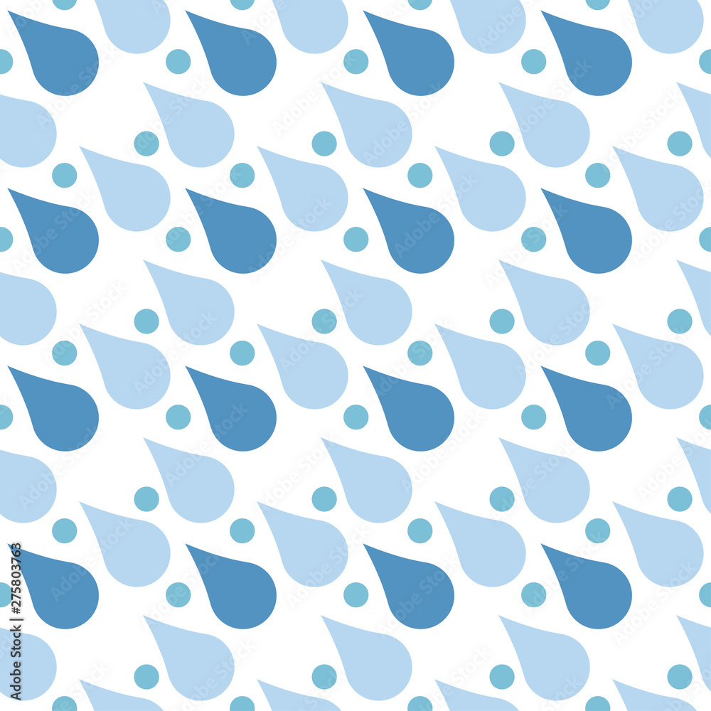 Wall mural rain drops seamless pattern background vector water blue nature raindrop abstract illustration