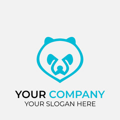 animal logo design with line art style on white background