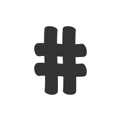 Fototapeta premium Hashtag icon template black color editable. Simple logo vector illustration for graphic and web design.