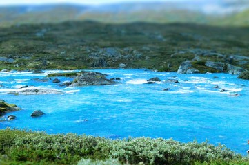 Fototapeta premium Blue river in Jotunheimen national Park.