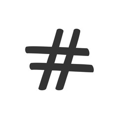 Hashtag icon template black color editable. Simple logo vector illustration for graphic and web design.