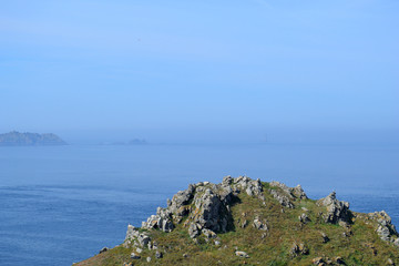 Paysages marins, côtes de Bretagne, rivages et océan, pointe de Van, France