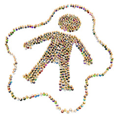 Cartoon Crowd Figure, Aura