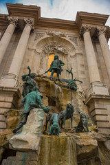 BUDAPEST, HUNGARY: Matthias Fountain is a monumental fountain group in the western forecourt of Buda Castle, Budapest. © Anna ART
