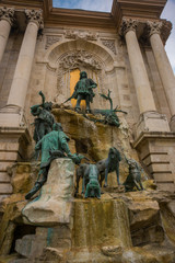 BUDAPEST, HUNGARY: Matthias Fountain is a monumental fountain group in the western forecourt of...
