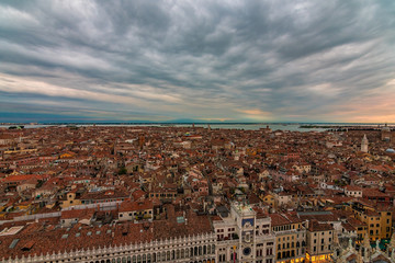 Venice from above at dawn