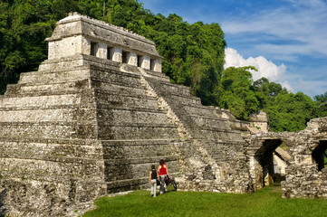 Temple ruins at Palenque;  Chiapas, Mexico