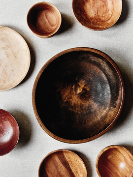 bowls in brown