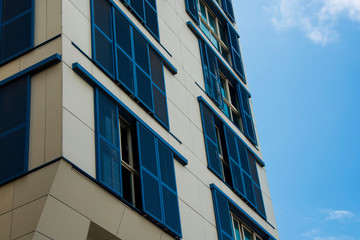 building architecture blue floors windows