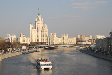 Motor ship on the Moscow river