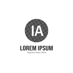 Initial IA logo template with modern frame. Minimalist IA letter logo vector illustration