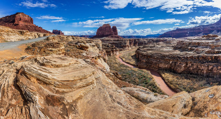 The Hite Crossing Bridge is an arch bridge that carries Utah State Route 95 across the Colorado River northwest of Blanding, Utah, United States