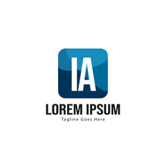 Initial IA logo template with modern frame. Minimalist IA letter logo vector illustration
