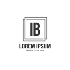 Obraz premium Initial IB logo template with modern frame. Minimalist IB letter logo vector illustration