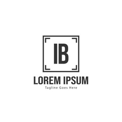 Initial IB logo template with modern frame. Minimalist IB letter logo vector illustration