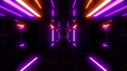 Fototapeta na wymiar futuristic scifi dark tunnel background 3d render