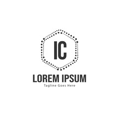 Fototapeta premium Initial IC logo template with modern frame. Minimalist IC letter logo vector illustration
