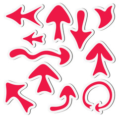 Sticker arrow set isolated on a white background