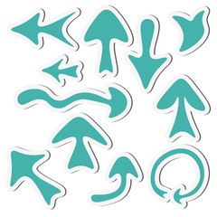Sticker arrow set isolated on a white background