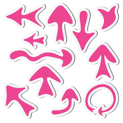 Sticker arrow set isolated on a white background