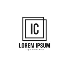 Obraz premium Initial IC logo template with modern frame. Minimalist IC letter logo vector illustration