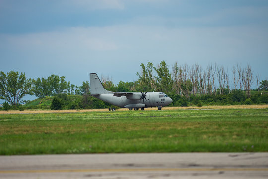 Alenia C-27J Spartan military plane before flight