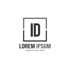 Initial ID logo template with modern frame. Minimalist ID letter logo vector illustration