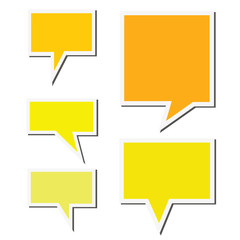Set of colorful speech sticker bubbles. Vector illustration.