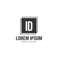 Initial ID logo template with modern frame. Minimalist ID letter logo vector illustration