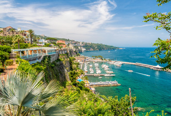 Landscape with Sorrento, amalfi coast, Italy - obrazy, fototapety, plakaty