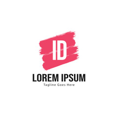 Obraz premium Initial ID logo template with modern frame. Minimalist ID letter logo vector illustration