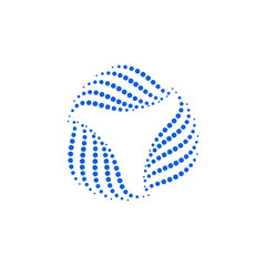 Modern Abstract Halftone Dots Frame Border for Company Health Technology Icon or Logo with High End Look