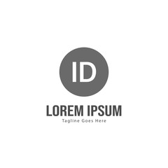 Initial ID logo template with modern frame. Minimalist ID letter logo vector illustration