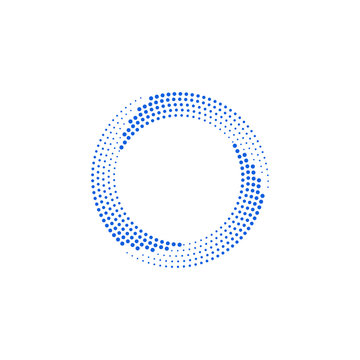 Modern Abstract Halftone Dots Frame Border for Company Health Technology Icon or Logo with High End Look