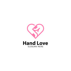 Hand Love Logo Outline Monoline