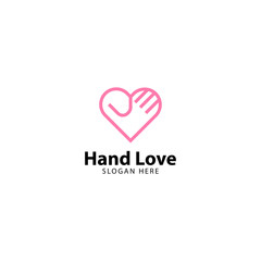 Hand Love Logo Outline Monoline