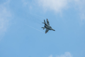 Russian fighter Mikoyan Gurevich MiG29 on flight
