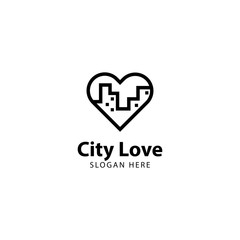 City Love Logo Outline Monoline