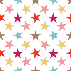 Obraz premium Seamless pattern with stars on white background. Vector illustration.