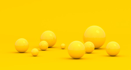 Abstract 3d render of spheres, composition with geometric shapes, modern background design