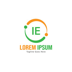 Obraz premium Initial IE logo template with modern frame. Minimalist IE letter logo vector illustration
