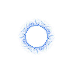 Modern Abstract Halftone Dots Frame Border for Company Health Technology Icon or Logo with High End Look