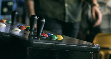 Arcade: Guys Walking To Play A Video Game